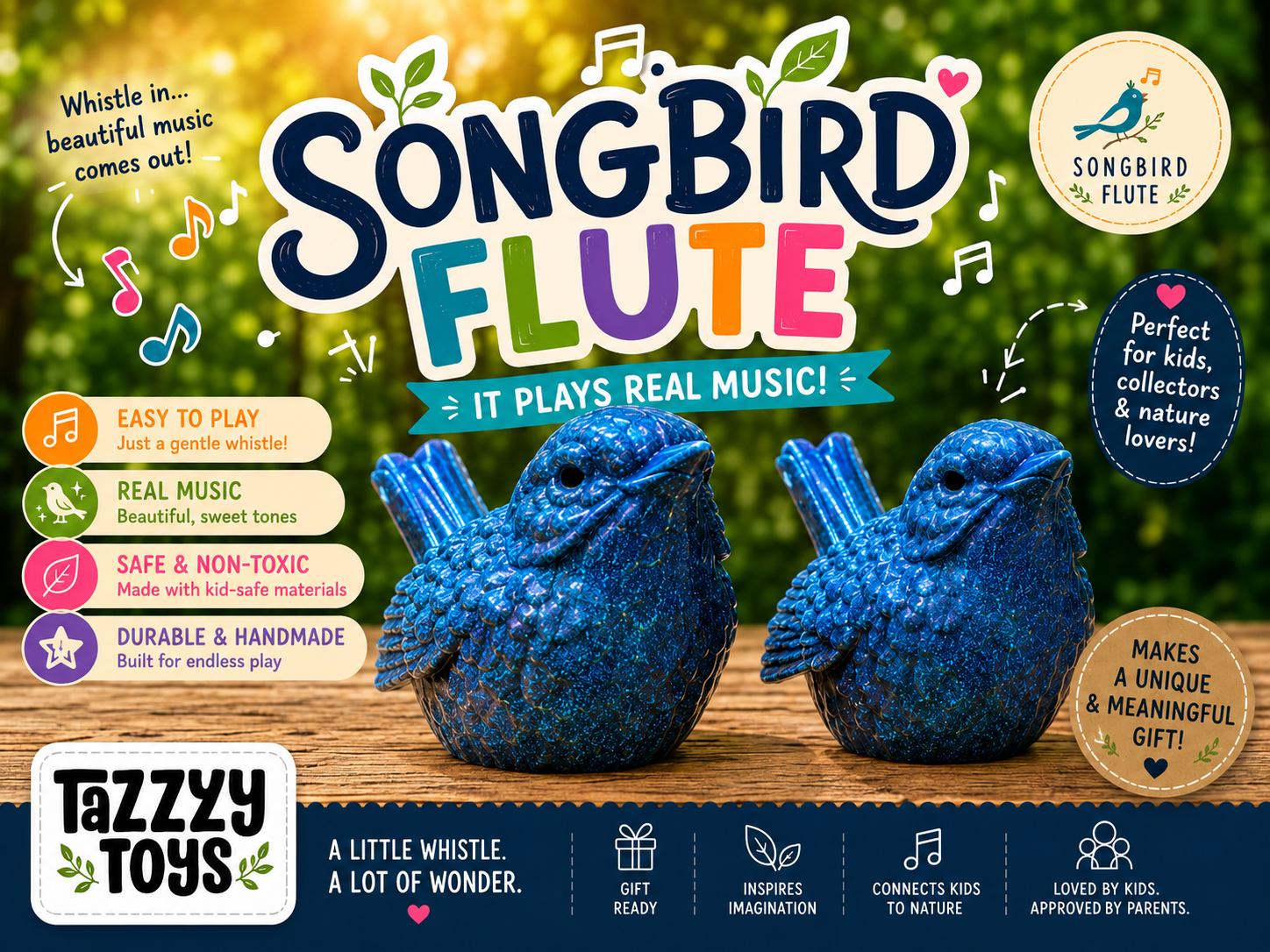 3D printed songbird flute — a bird-shaped playable whistle